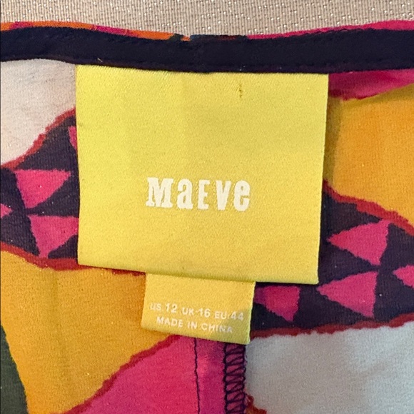 Maeve Multicolor Geometric Dress Anthropologie - size 12 - Picture 7 of 8